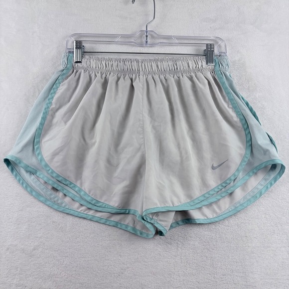 Nike Pants - Nike Running Shorts Gray Teal Mesh Trim Dri-FIT Athletic Women's‎ Size L